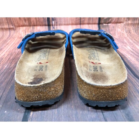 Birkenstock Birkis Xenia Blue 3 Strap Sandals Soft Womens 37 / 6 (5e3) - Picture 9 of 10